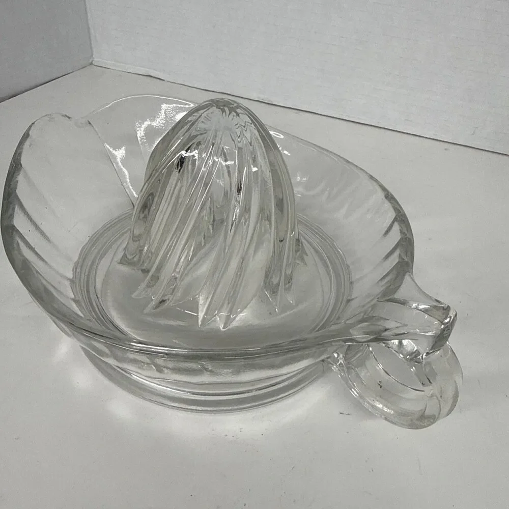 Vintage Glass Citrus Orange Juicer Reamer Clear Kitchen Tool Juice